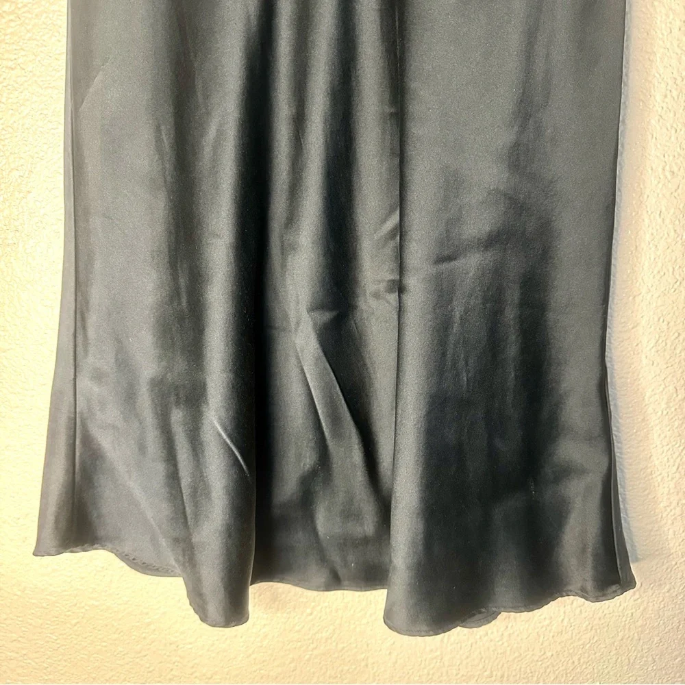 Quince Mulberry Washable Silk Classic Black Midi Skirt S - Picture 5 of 7